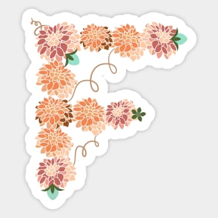 Letter F Floral Sticker